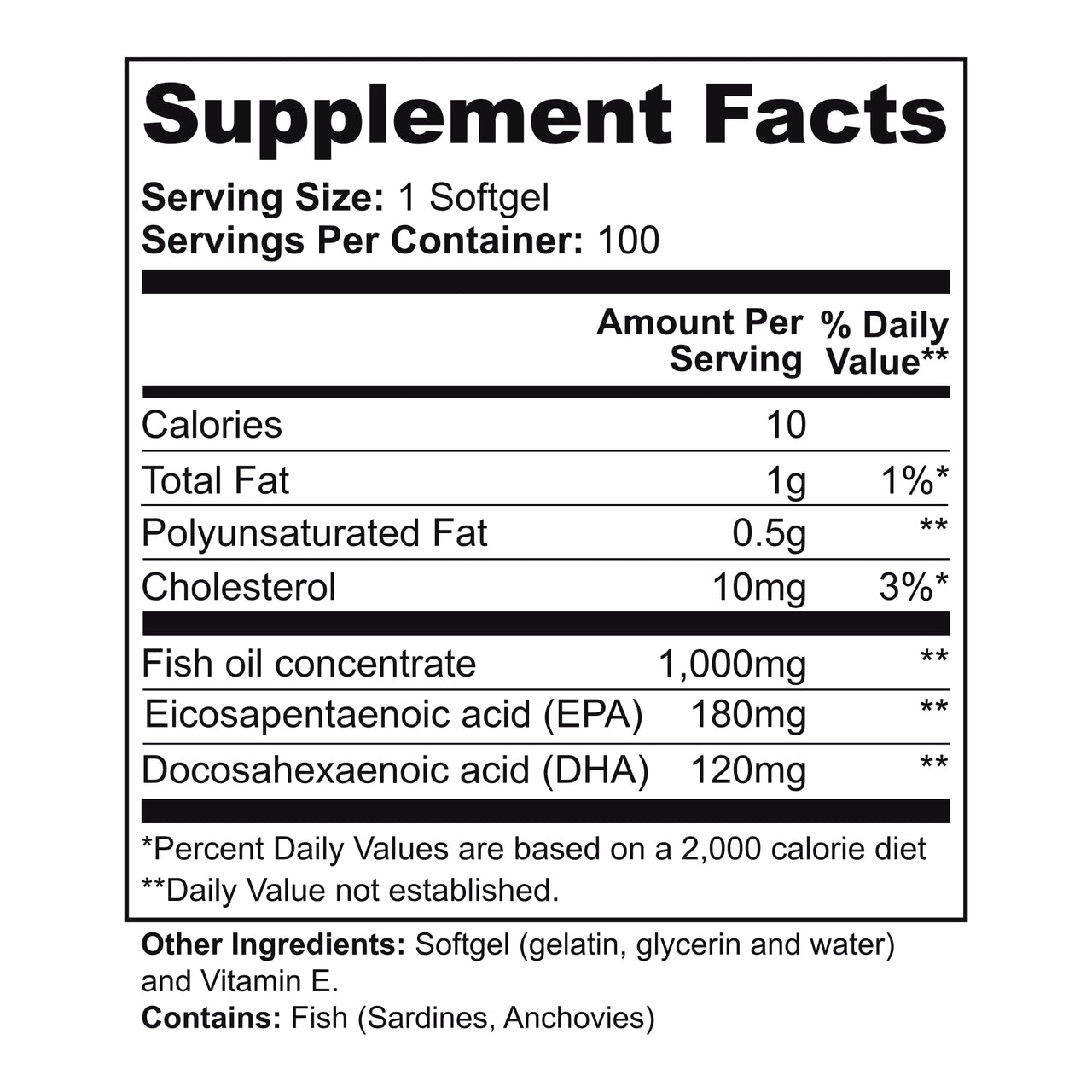 Omega-3 EPA 180mg + DHA 120mg