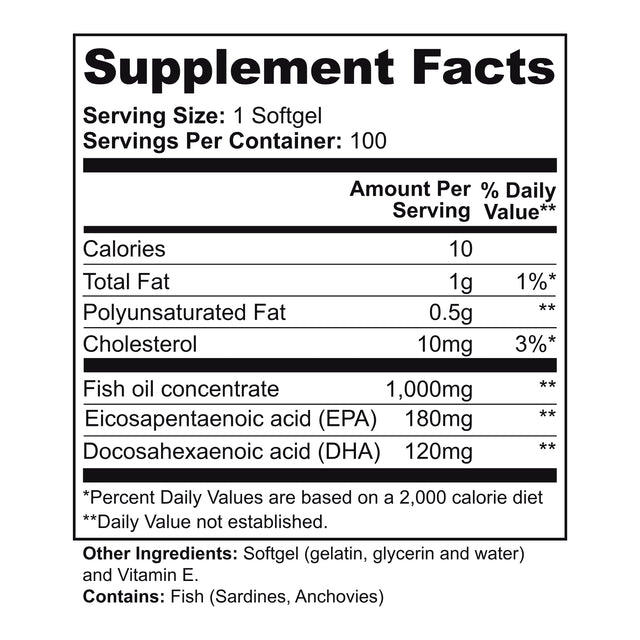 Omega-3 EPA 180mg + DHA 120mg